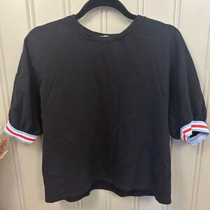 🔥 Zara Women’s Black Cotton Puff Top